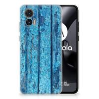 Motorola Edge 30 Neo | Bumper Hoesje | Wood Blue