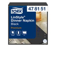 Dinnerservetten Tork Premium LinStyleÃƒâ€šÃ‚Â® 1/8 gevouwen 50st zwart 478151