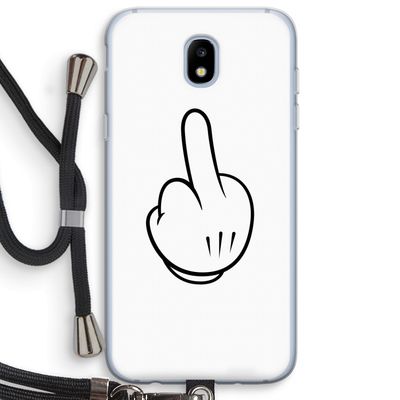 Middle finger white: Samsung Galaxy J5 (2017) Transparant Hoesje met koord
