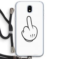 Middle finger white: Samsung Galaxy J5 (2017) Transparant Hoesje met koord