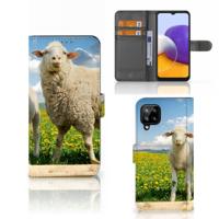 Samsung Galaxy A22 4G | M22 | Telefoonhoesje | Met pasjeshouder | Schaap en Lammetje