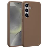 Accezz Liquid Silicone Backcover met MagSafe voor Samsung Galaxy S25 Telefoonhoesje Bruin