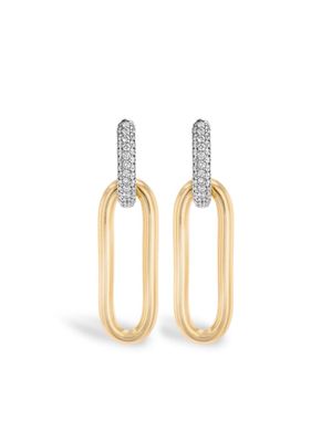 Pragnell puces d'oreille en or jaune et blanc Havana 18ct pavées de diamants