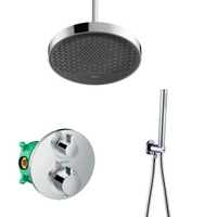 Hansgrohe Rainfinity inbouw regendouche met thermostaatkraan Ecostat S en Saniclear plafondarm chroom - thumbnail