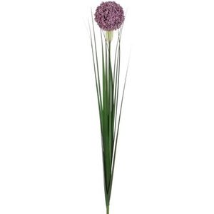 Lila paarse allium/sierui kunstbloem 80 cm