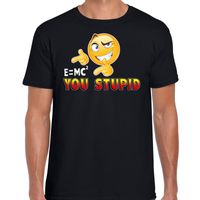 Funny emoticon t-shirt E is MC you stupid zwart heren