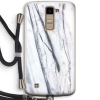 Gestreepte marmer: LG K10 (2016) Transparant Hoesje met koord