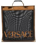 Versace sac cabas transparent à patch logo - Noir - thumbnail