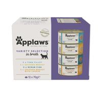 APPLAWS Variety selection multipack in broth - nat kattenvoer - 12x70g
