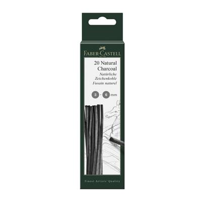 Faber Castell Houtskool - tekenen met houtskool - Dia 3/6 mm - 20x sticks - zwart Faber Castell Houtskool - tekenen met houtskool - Dia 3/6 mm - 20x sticks - zwart