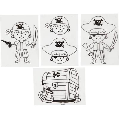 Creativ Company Vellen krimpfolie met motieven piraten, 10st.