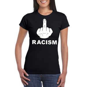 Fuck racism t-shirt zwart voor dames