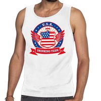 Wit USA drinking team tanktop / mouwloos shirt heren - thumbnail