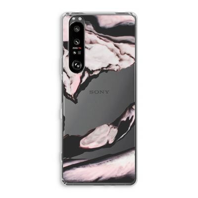 Roze stroom: Sony Xperia 1 III Transparant Hoesje