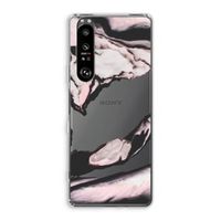 Roze stroom: Sony Xperia 1 III Transparant Hoesje