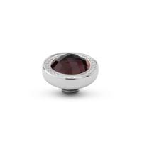 Melano Vivid Round Swirl Steentje Purple Taupe | Zilver