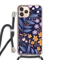 Flowers with blue leaves: iPhone 11 Pro Max Transparant Hoesje met koord