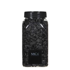 Mica decoratie stenen/kiezels antraciet grijs 650 ml   -