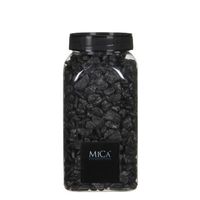 Mica decoratie stenen/kiezels antraciet grijs 650 ml   -