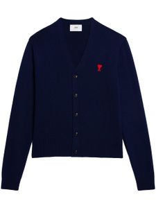 AMI Paris cardigan à broderies Cœur - Bleu