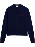 AMI Paris cardigan à broderies Cœur - Bleu