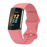 FitBit Charge 5 & 6 Sportbandje met dubbele lus - Roze - Maat: L - thumbnail