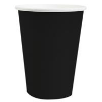 Santex feest/verjaardag bekertjes - 10x stuks - karton - zwart - 270 ml