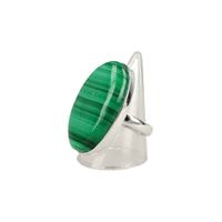 Zilveren Ring Malachiet (Model 5 maat 18,5) - thumbnail