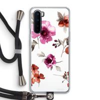 Geschilderde bloemen: OnePlus Nord Transparant Hoesje met koord
