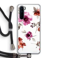 Geschilderde bloemen: OnePlus Nord Transparant Hoesje met koord - thumbnail