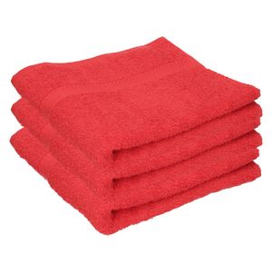 3x Luxe handdoeken rood 50 x 90 cm 550 grams   -