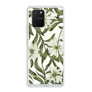 Wit bloemenpatroon: Samsung Galaxy S10 Lite Transparant Hoesje