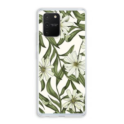 Wit bloemenpatroon: Samsung Galaxy S10 Lite Transparant Hoesje