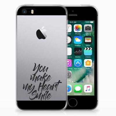 Apple iPhone SE | 5S | Siliconen hoesje | met naam Heart Smile Apple iPhone SE | 5S | Siliconen hoesje | met naam Heart Smile