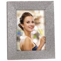 Houten fotolijstje zilver met glitters geschikt voor een foto van 10 x 15 cm