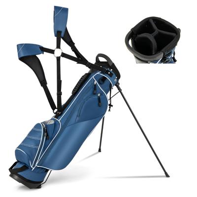 Golftas Golfstandtas met Poten Regenhoes & 4-vaks Verdeling Lichte Draagbare Golftas met Standaard voor Dames & Heren Blauw