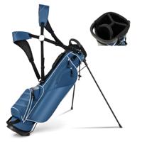 Golftas Golfstandtas met Poten Regenhoes & 4-vaks Verdeling Lichte Draagbare Golftas met Standaard voor Dames & Heren Blauw