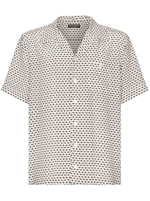 Dolce & Gabbana chemise en soie à imprimé DG - Blanc