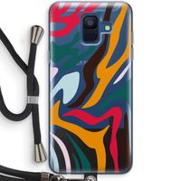 Colored Zebra: Samsung Galaxy A6 (2018) Transparant Hoesje met koord