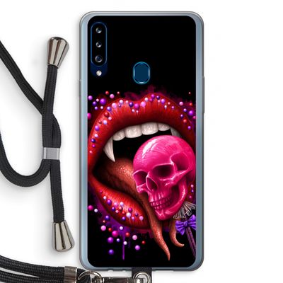 Dodelijk zoet: Samsung Galaxy A20s Transparant Hoesje met koord