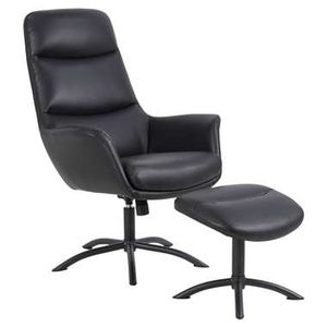 Relaxfauteuil Utena - lederlook - zwart - Leen Bakker