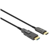 Manhattan 355513 HDMI-kabel HDMI Aansluitkabel HDMI-A-stekker, HDMI-micro-D-stekker 20 m Zwart 4K UHD - thumbnail