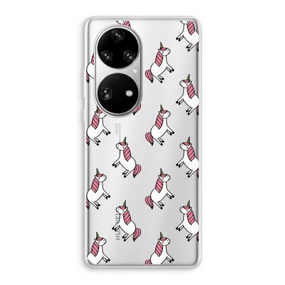 Eenhoorns overal: Huawei P50 Pro Transparant Hoesje