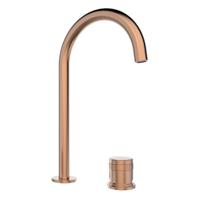 Blaufoss Pavilion Curve verhoogde wastafelkraan Brushed Rosegold