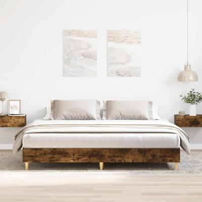 Bedframe zonder matras hout gerookt eikenkleurig 180x200 cm