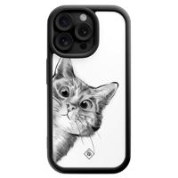 iPhone 15 Pro Max zwarte case - Kat kiekeboe