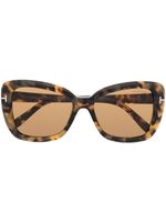 TOM FORD Eyewear lunettes de soleil à monture papillon - Marron - thumbnail