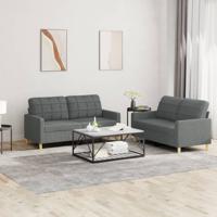 2-delige Loungeset met kussens stof donkergrijs SKU: V3201275