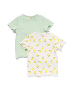 HEMA Baby T-shirts Rib Citroen - 2 Stuks Mintgroen (mintgroen)