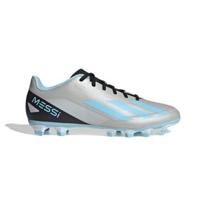 adidas X Crazyfast Messi.4 Gras Voetbalschoenen (FxG) Zilver Lichtblauw Zwart